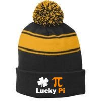 Lucky Pi St. Patrick's Day Clover Stripe Pom Pom Beanie