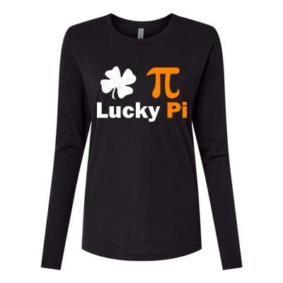 Lucky Pi St. Patrick's Day Clover Womens Cotton Relaxed Long Sleeve T-Shirt