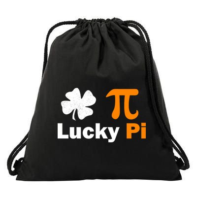 Lucky Pi St. Patrick's Day Clover Drawstring Bag