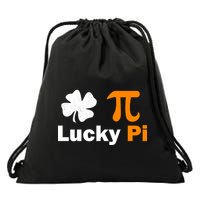 Lucky Pi St. Patrick's Day Clover Drawstring Bag