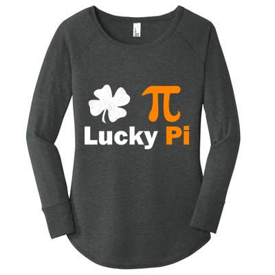 Lucky Pi St. Patrick's Day Clover Women's Perfect Tri Tunic Long Sleeve Shirt
