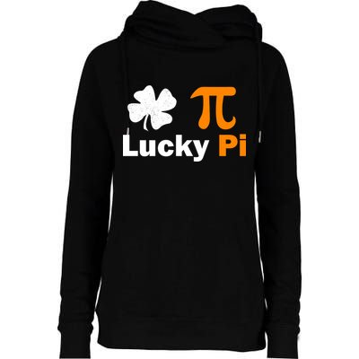 Lucky Pi St. Patrick's Day Clover Womens Funnel Neck Pullover Hood