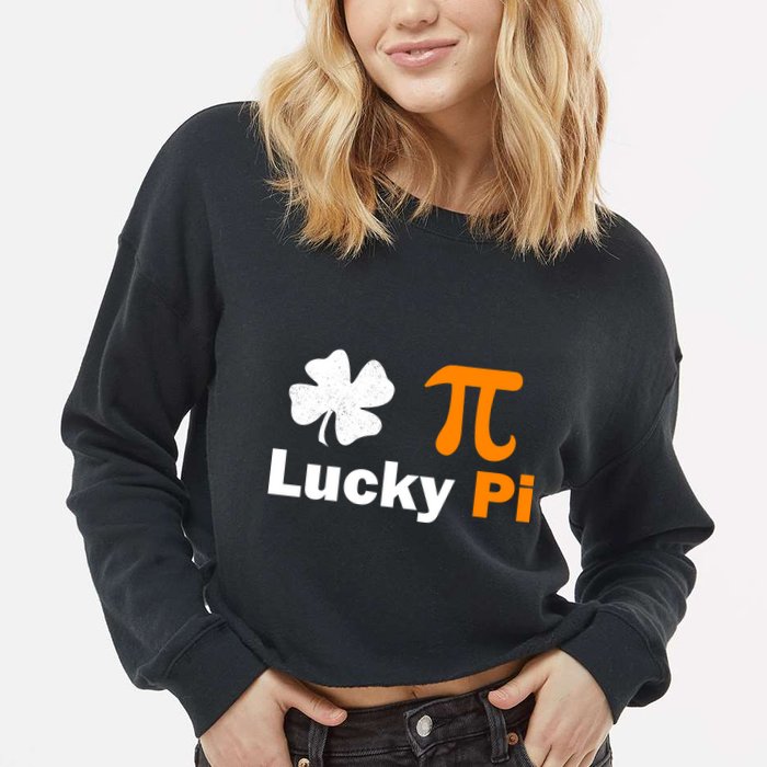 Lucky Pi St. Patrick's Day Clover Cropped Pullover Crew