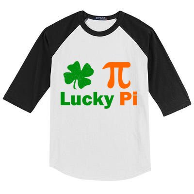 Lucky Pi St. Patrick's Day Clover Kids Colorblock Raglan Jersey