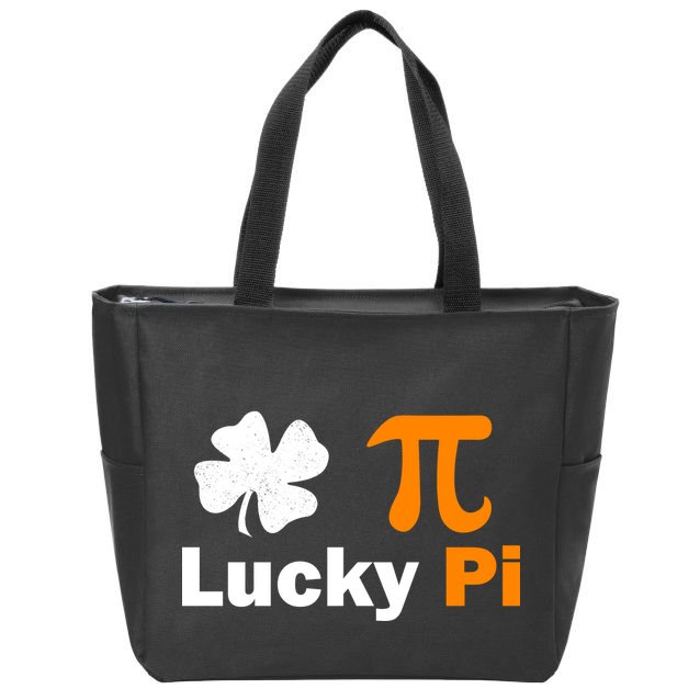 Lucky Pi St. Patrick's Day Clover Zip Tote Bag
