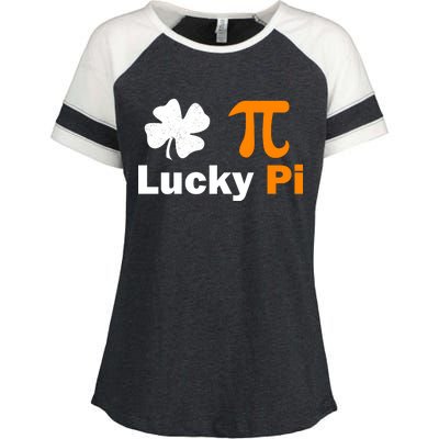 Lucky Pi St. Patrick's Day Clover Enza Ladies Jersey Colorblock Tee