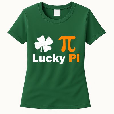 Lucky Pi St. Patrick's Day Clover Womens T-Shirt
