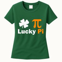 Lucky Pi St. Patrick's Day Clover Womens T-Shirt