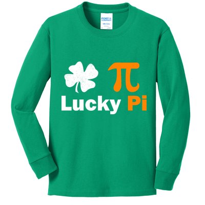 Lucky Pi St. Patrick's Day Clover Kids Long Sleeve Shirt