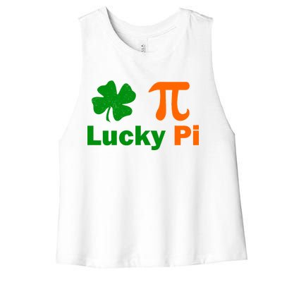 Lucky Pi St. Patrick's Day Clover Women's Racerback Cropped Tank