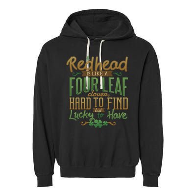 Lucky Redhead Four Leaf Clover Garment-Dyed Fleece Hoodie
