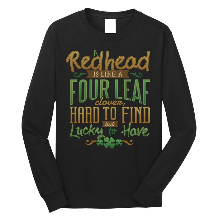 Lucky Redhead Four Leaf Clover Long Sleeve Shirt