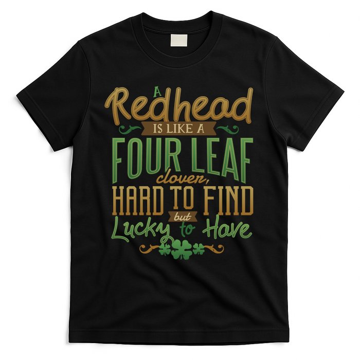 Lucky Redhead Four Leaf Clover T-Shirt