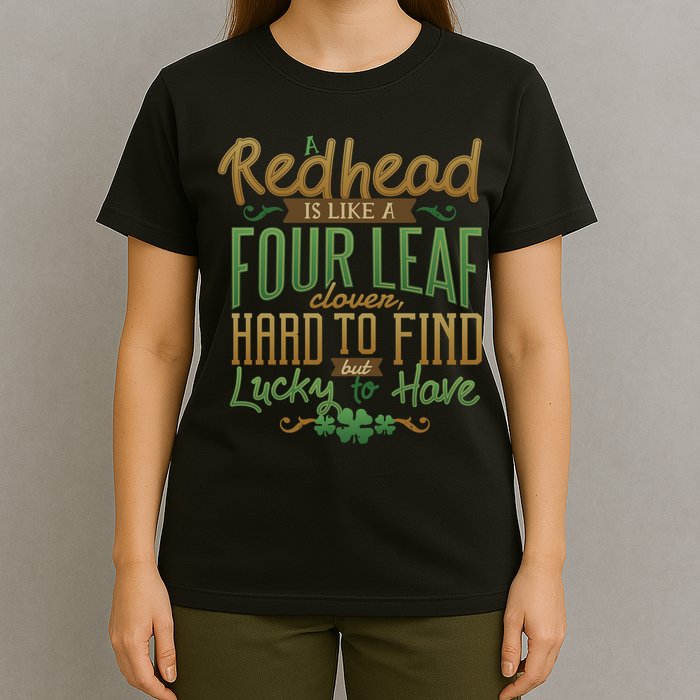 Lucky Redhead Four Leaf Clover T-Shirt