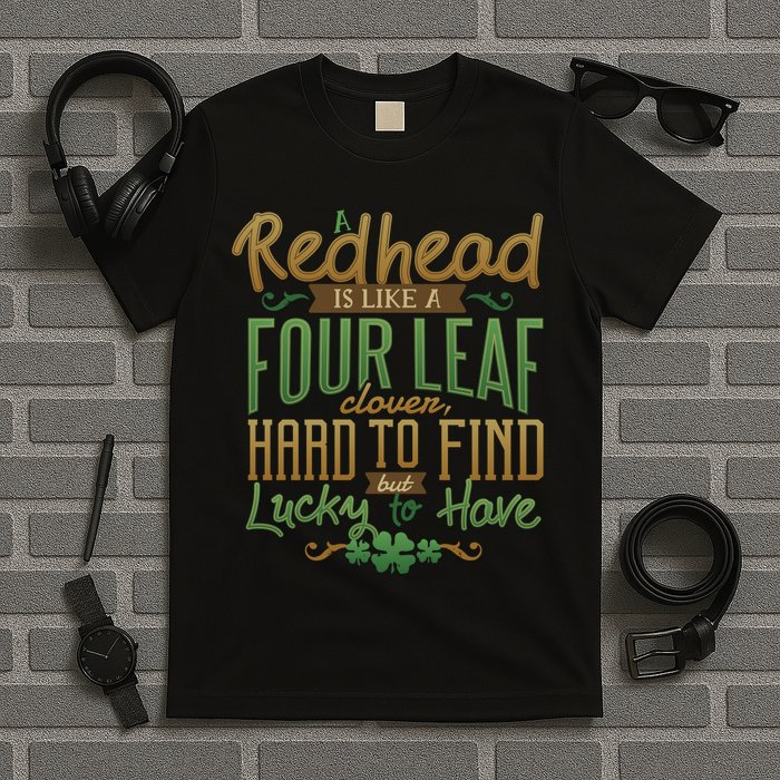 Lucky Redhead Four Leaf Clover T-Shirt