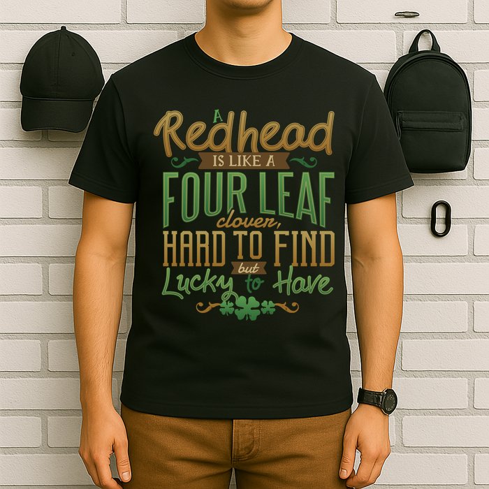Lucky Redhead Four Leaf Clover T-Shirt