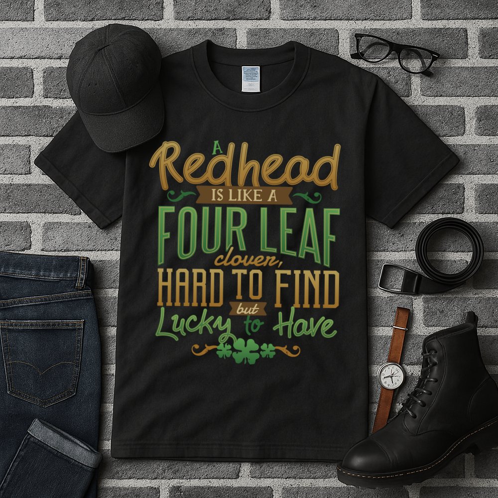 Lucky Redhead Four Leaf Clover Tall T-Shirt