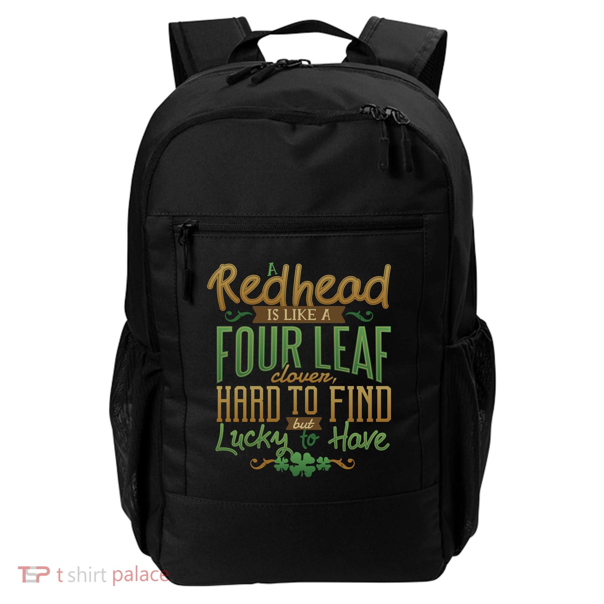 Lucky Redhead Four Leaf Clover Backpack