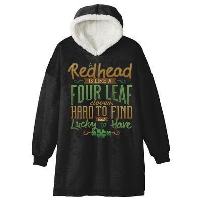 Lucky Redhead Four Leaf Clover Hooded Wearable Blanket