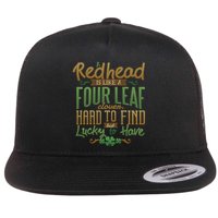 Lucky Redhead Four Leaf Clover Flatbill Hat