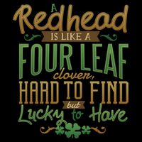Lucky Redhead Four Leaf Clover Flatbill Hat
