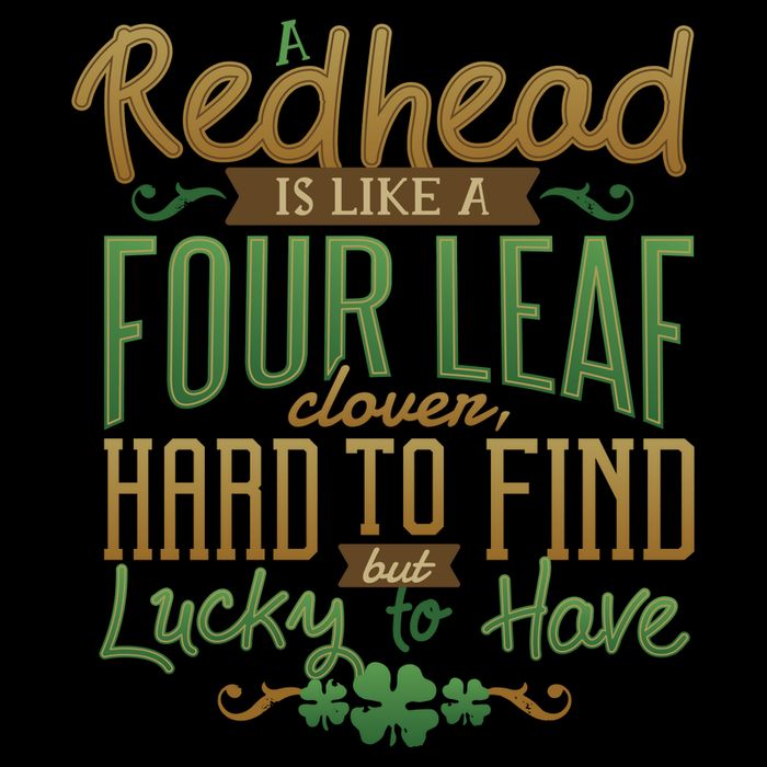 Lucky Redhead Four Leaf Clover Flatbill Hat