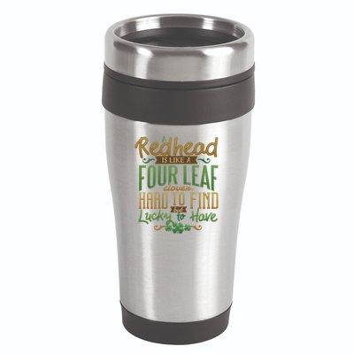 Lucky Redhead Four Leaf Clover 16oz Travel Tumbler