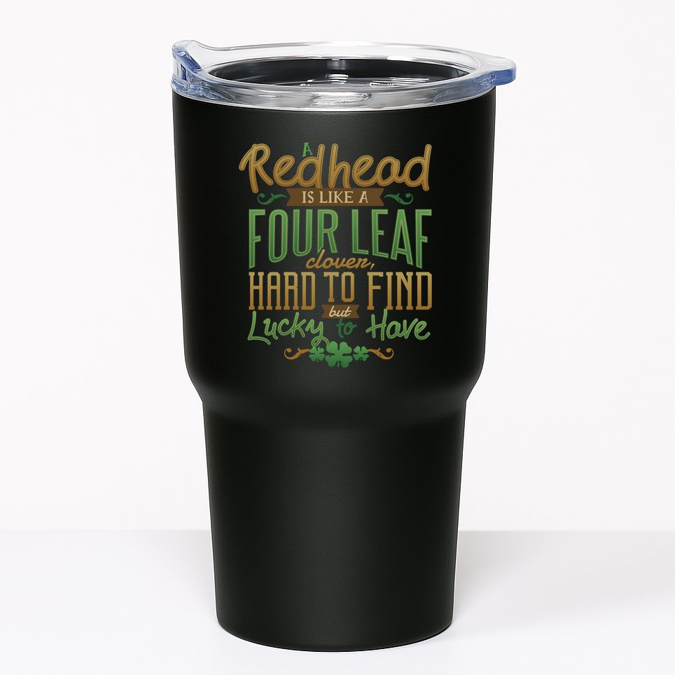 Lucky Redhead Four Leaf Clover Tumbler