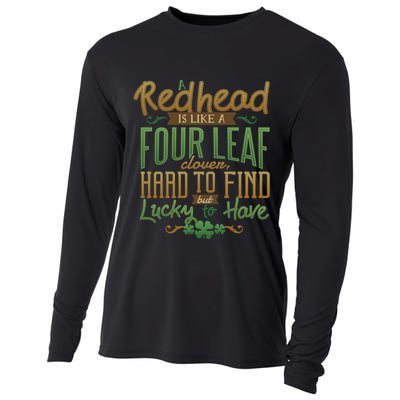 Lucky Redhead Four Leaf Clover Cooling Performance Long Sleeve Crew