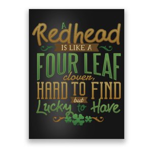 Lucky Redhead Four Leaf Clover Poster