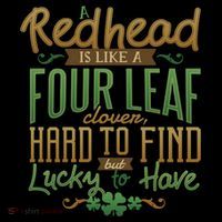 Lucky Redhead Four Leaf Clover Poster