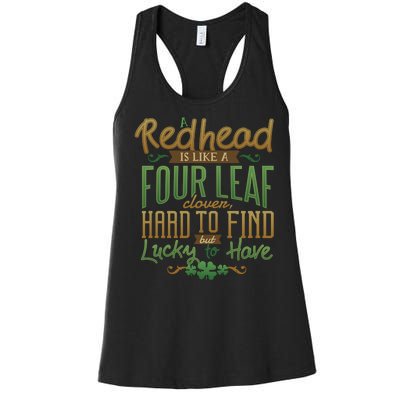 Lucky Redhead Four Leaf Clover Women's Racerback Tank