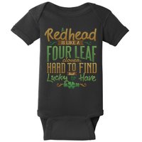 Lucky Redhead Four Leaf Clover Baby Bodysuit
