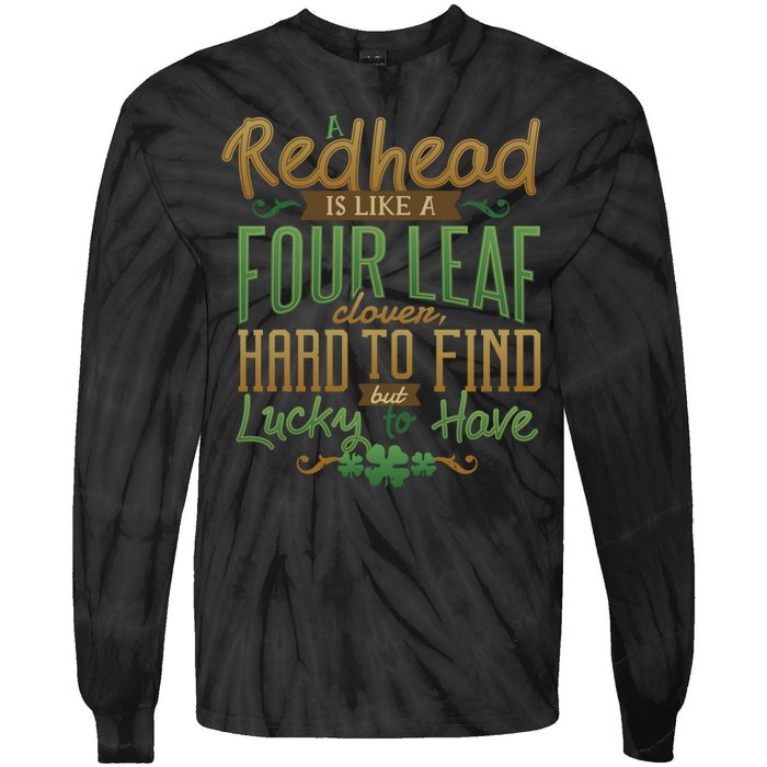 Lucky Redhead Four Leaf Clover Tie-Dye Long Sleeve Shirt