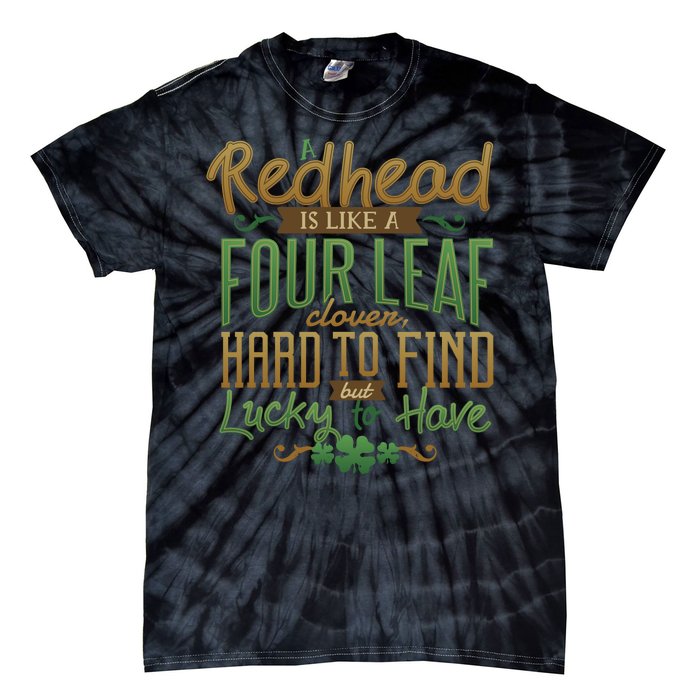 Lucky Redhead Four Leaf Clover Tie-Dye T-Shirt