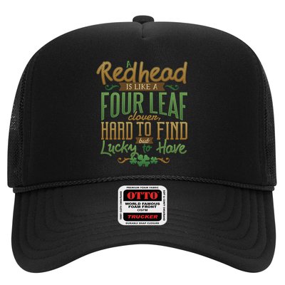 Lucky Redhead Four Leaf Clover Trucker Hat