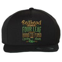 Lucky Redhead Four Leaf Clover Wool Snapback Cap