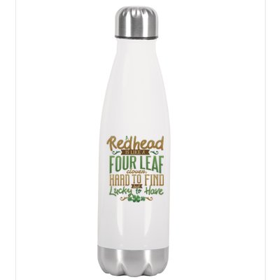 Lucky Redhead Four Leaf Clover Stainless Steel Insulated Water Bottle