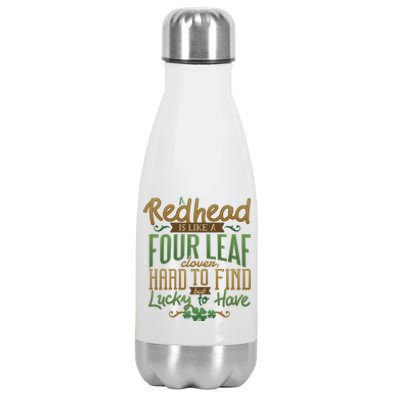 Lucky Redhead Four Leaf Clover Stainless Steel Insulated Water Bottle