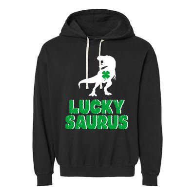Lucky Saurus Dinosaur  Garment-Dyed Fleece Hoodie