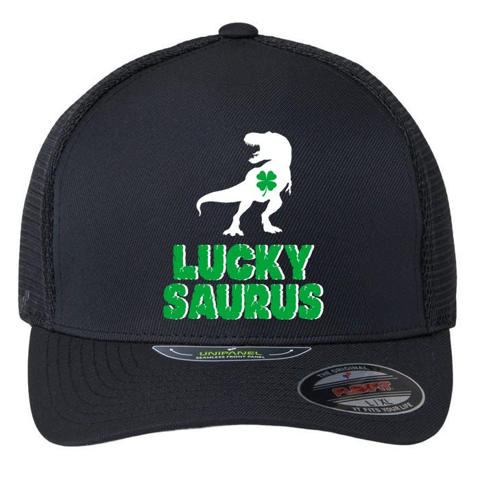Lucky Saurus Dinosaur  Flexfit Unipanel Trucker Cap