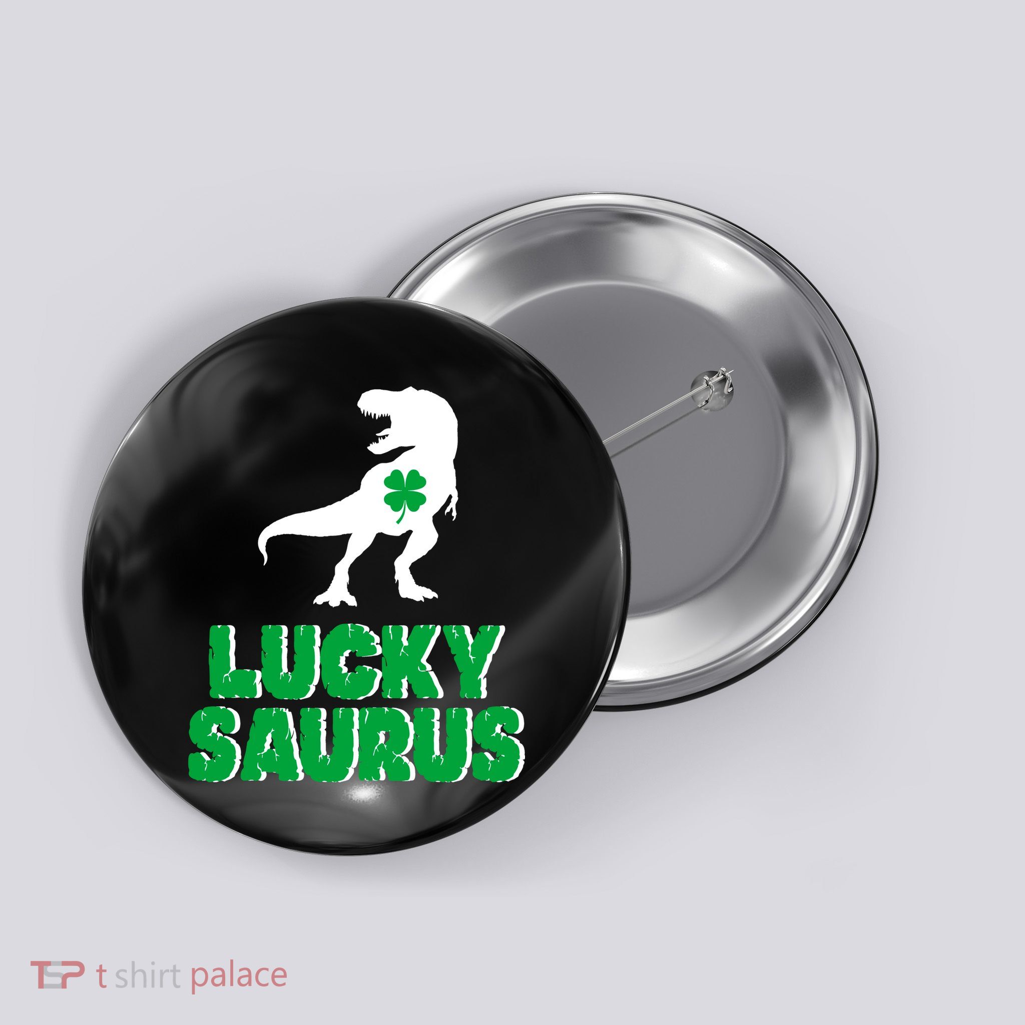 Lucky Saurus Dinosaur  Button