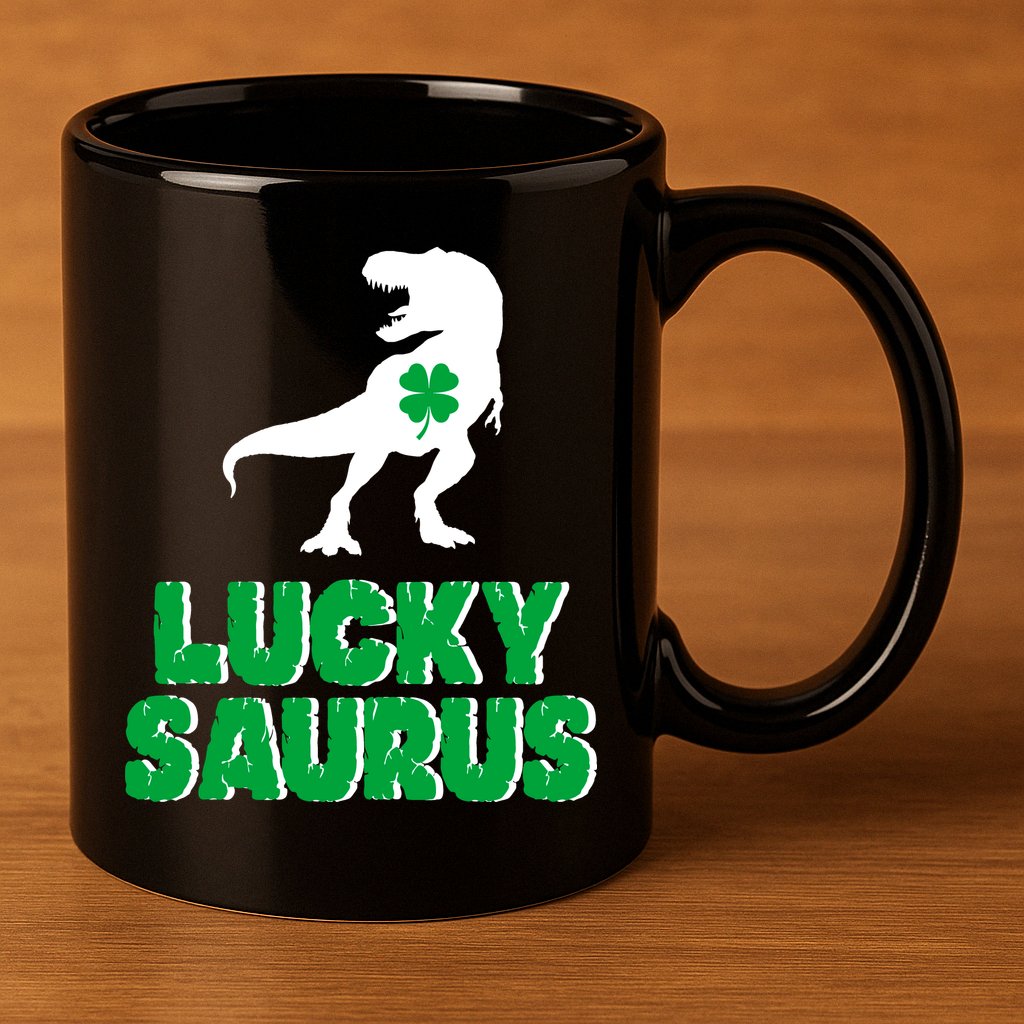 Lucky Saurus Dinosaur  11oz C Handle Ceramic Mug