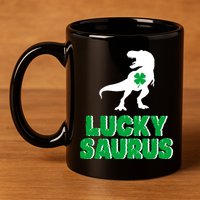 Lucky Saurus Dinosaur  11oz C Handle Ceramic Mug