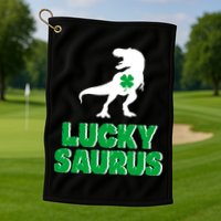 Lucky Saurus Dinosaur  Golf Towel