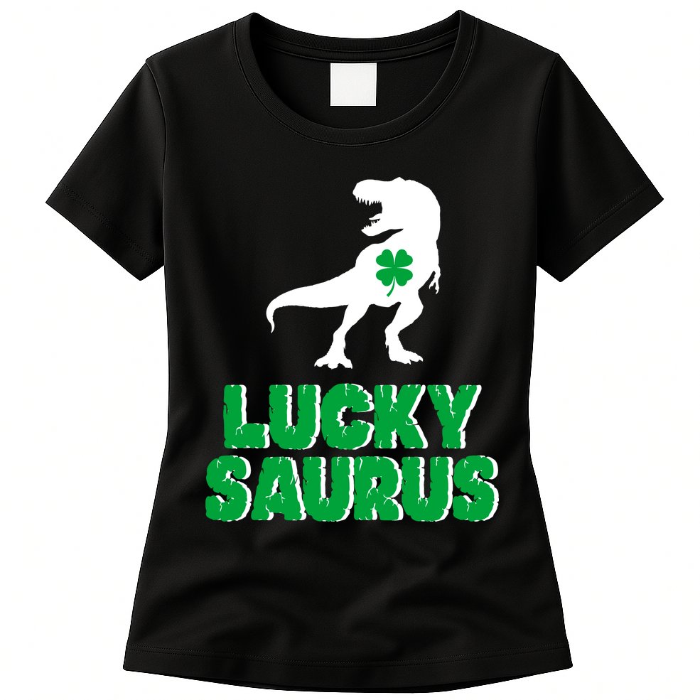 Lucky Saurus Dinosaur  Womens T-Shirt