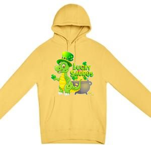 Lucky-Saurus St Patrick's Day Premium Pullover Hoodie