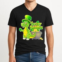 Lucky-Saurus St Patrick's Day V-Neck T-Shirt
