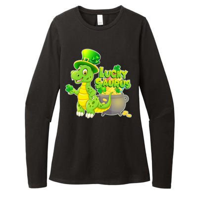 Lucky-Saurus St Patrick's Day Womens CVC Long Sleeve Shirt