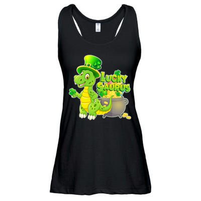 Lucky-Saurus St Patrick's Day Ladies Essential Flowy Tank